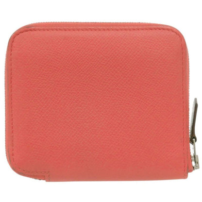 Hermes Azap Silk in Compact Veau Rose Gyople Coin Case Wallet