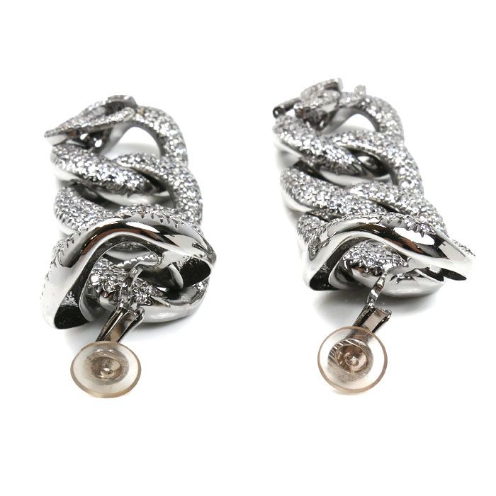Chanel Metal CC Logo Long Earrings
