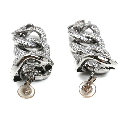 Chanel Metal CC Logo Long Earrings