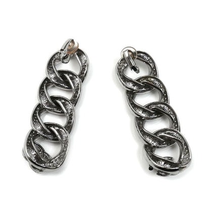 Chanel Metal CC Logo Long Earrings