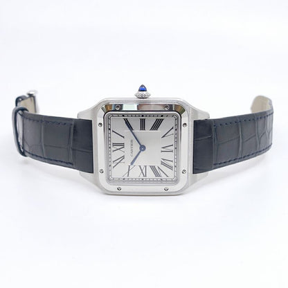 Cartier Santos Dumont XL Watch SS Manual Winding Leather Box Polished