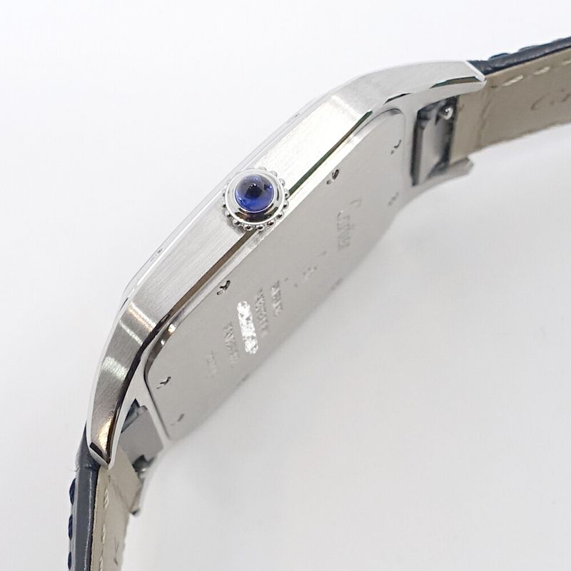 Cartier Santos Dumont XL Watch SS Manual Winding Leather Box Polished