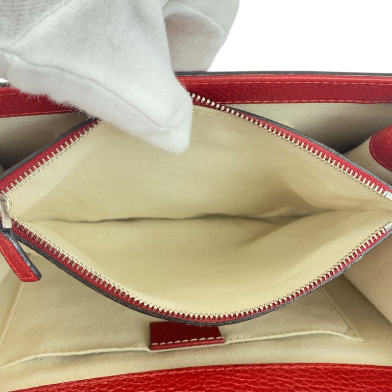 Gucci Sherry Line Bamboo Dionysus Red Leather 2-Way Shoulder Bag
