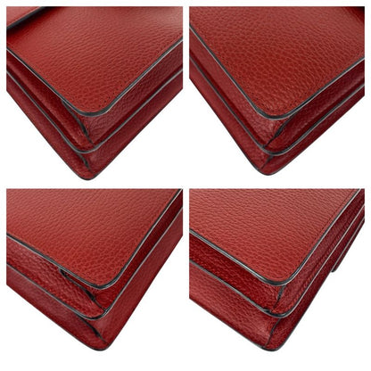 Gucci Sherry Line Bamboo Dionysus Red Leather 2-Way Shoulder Bag