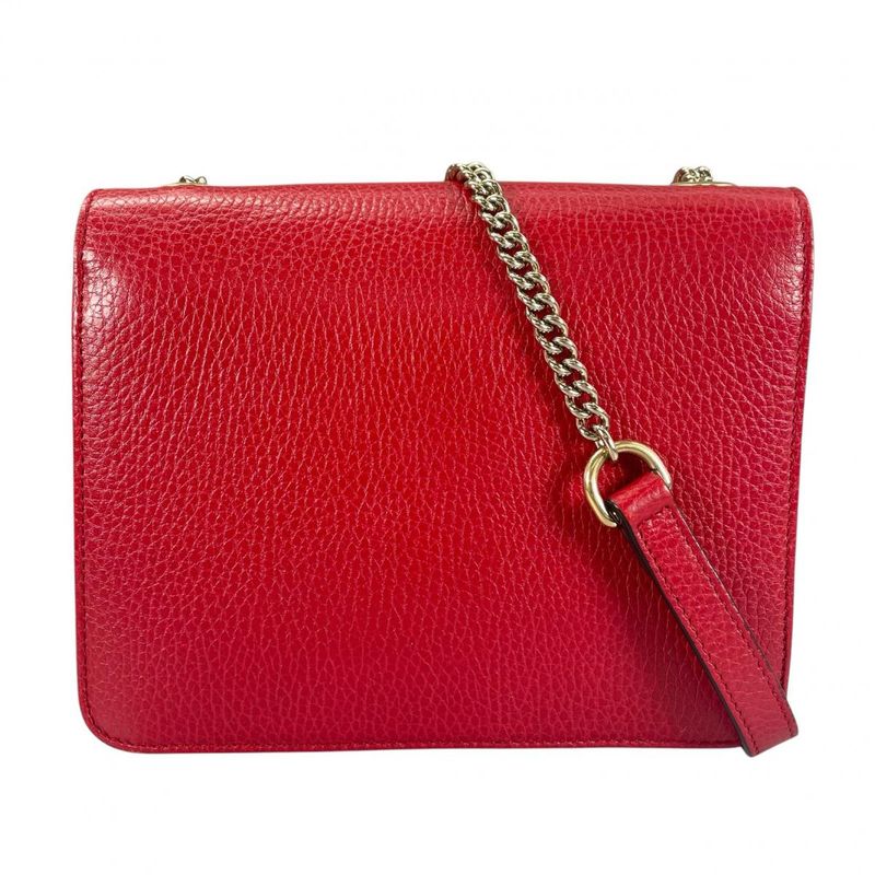 Gucci Cross Gold Chain Interlocking Red Shoulder Bag