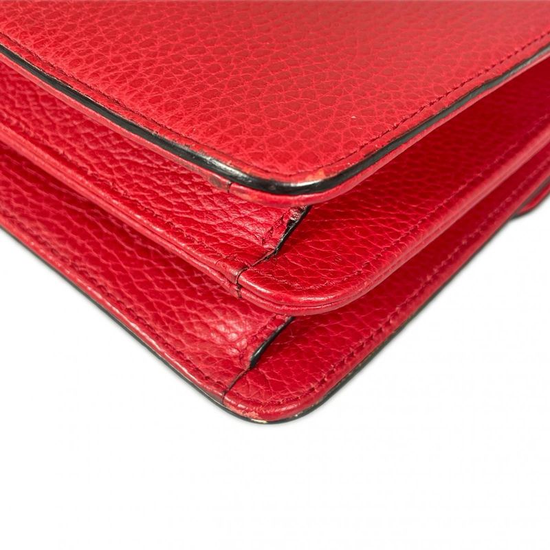 Gucci Cross Gold Chain Interlocking Red Shoulder Bag