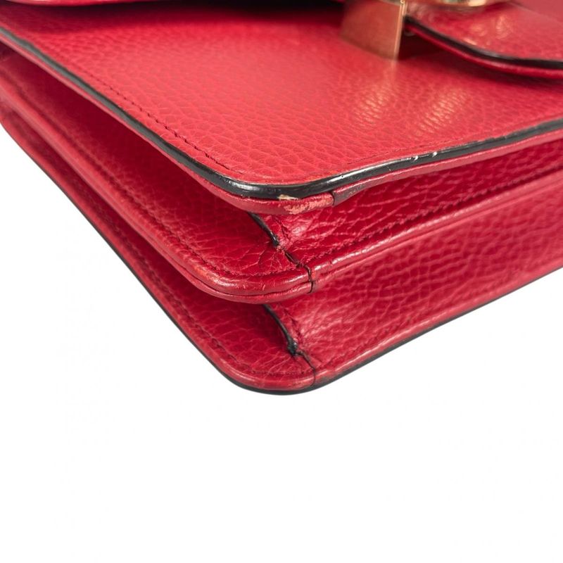 Gucci Cross Gold Chain Interlocking Red Shoulder Bag