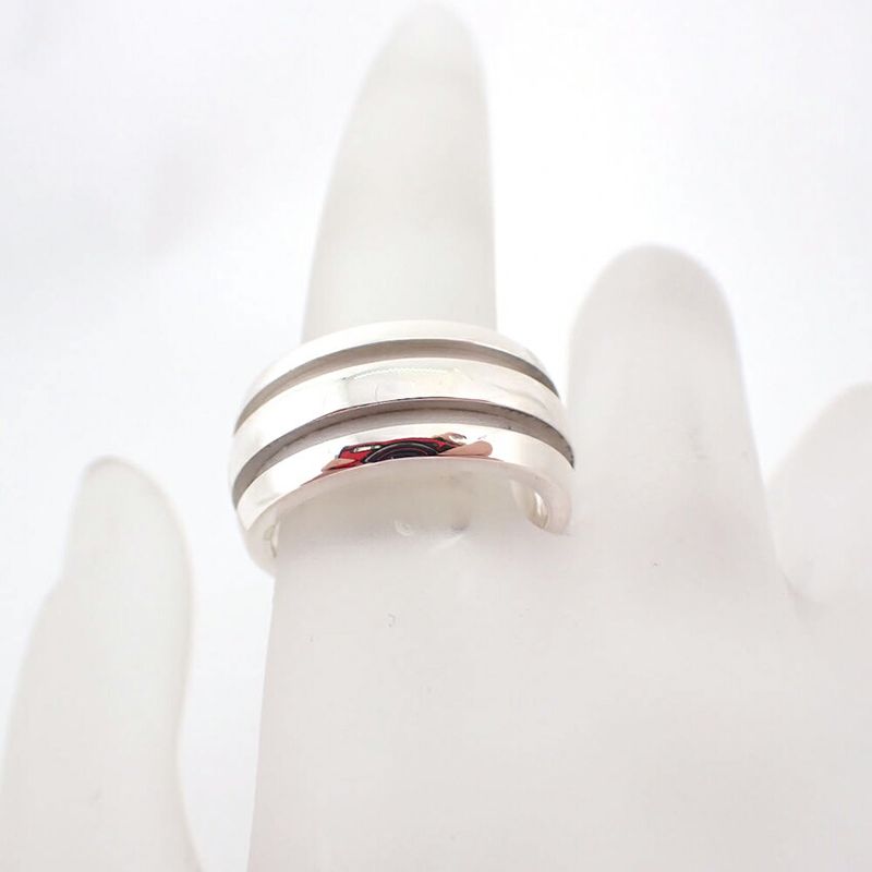 Tiffany & Co 925 Grave Double Line Ring