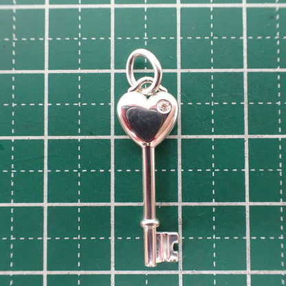 Tiffany & Co 925 Heart Key Diamond Pendant Top