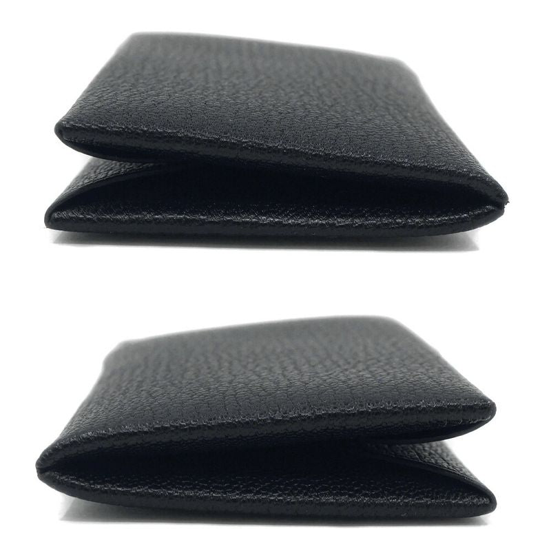 Hermes Calvi Coin Case Card Black Silver
