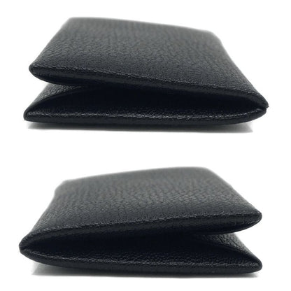 Hermes Calvi Coin Case Card Black Silver