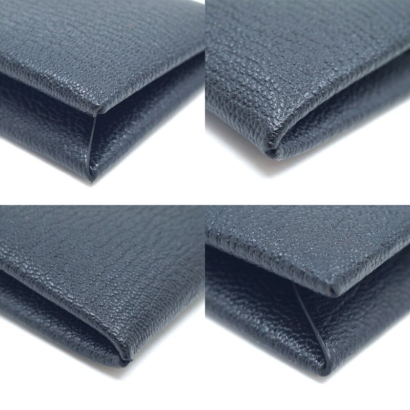 Hermes Calvi Coin Case Card Black Silver
