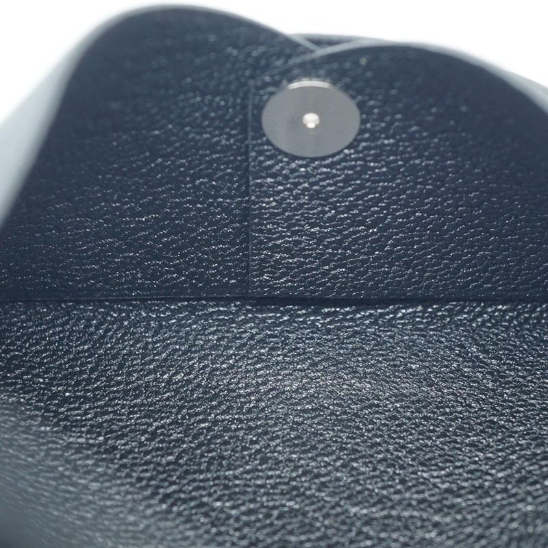 Hermes Calvi Coin Case Card Black Silver