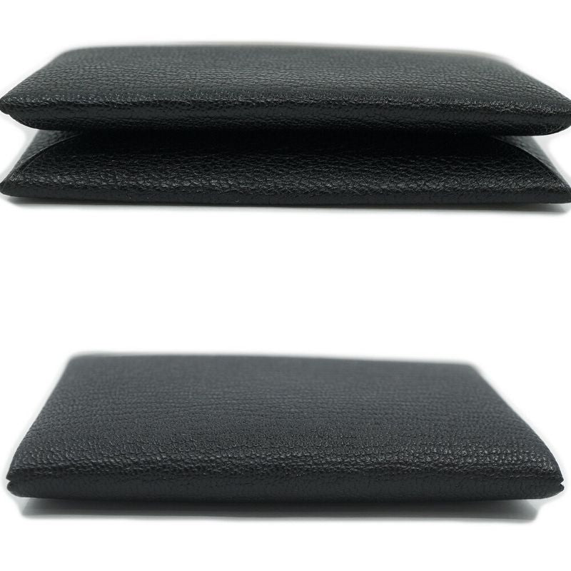 Hermes Calvi Coin Case Card Black Silver
