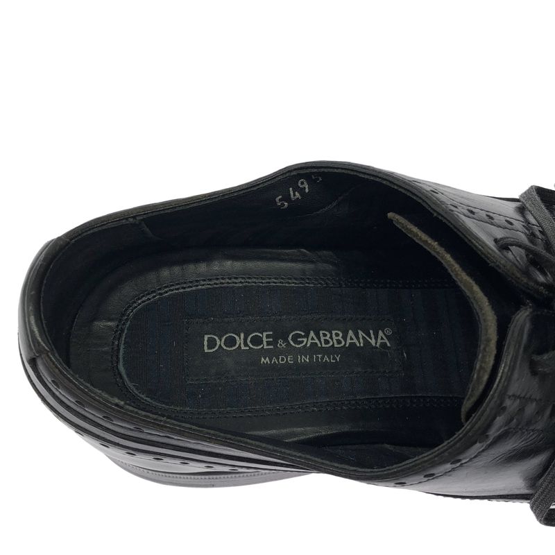 Dolce & Gabbana Medallion Leather Shoes Black 6