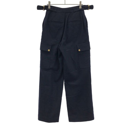 Celine Triomphe Cashmere Flannel Cargo Pants Navy 36