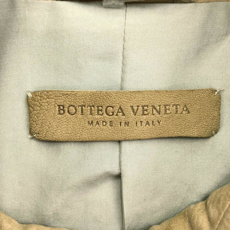 Bottega Veneta Leather Trench Coat Beige 38