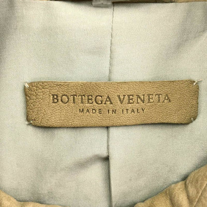Bottega Veneta Leather Trench Coat Beige 38