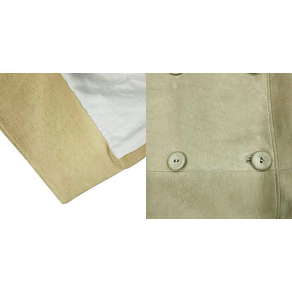 Bottega Veneta Leather Trench Coat Beige 38