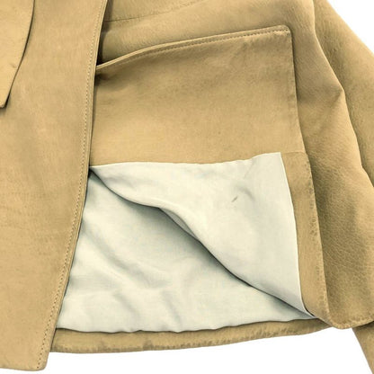 Bottega Veneta Leather Trench Coat Beige 38