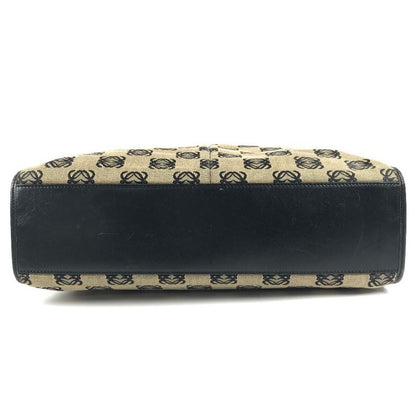 Loewe Business Bag Anagram Logo Leather Canvas Black
