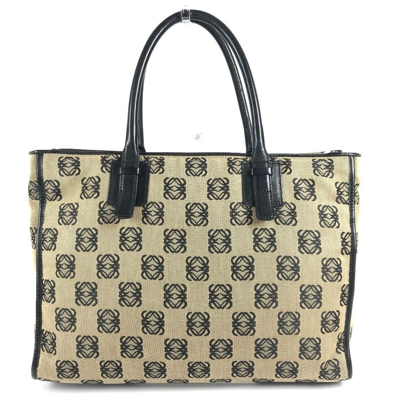 Loewe Business Bag Anagram Logo Leather Canvas Black