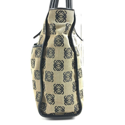 Loewe Business Bag Anagram Logo Leather Canvas Black