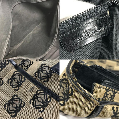 Loewe Business Bag Anagram Logo Leather Canvas Black