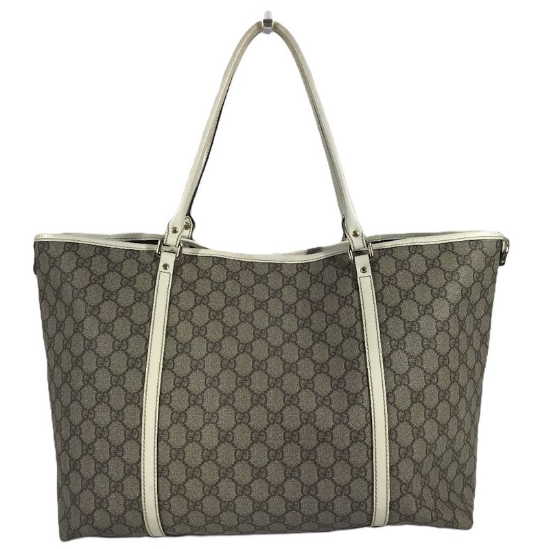 Gucci Shoulder Bag Logo GG Supreme Canvas Beige