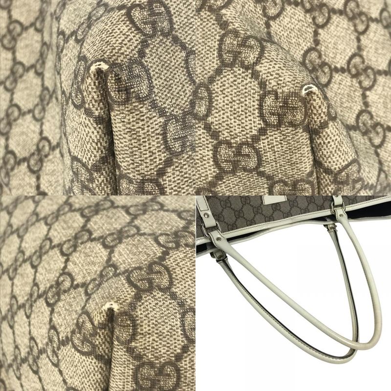 Gucci Shoulder Bag Logo GG Supreme Canvas Beige
