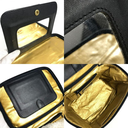 Versace Handbag Leopard Print Leather Yellow