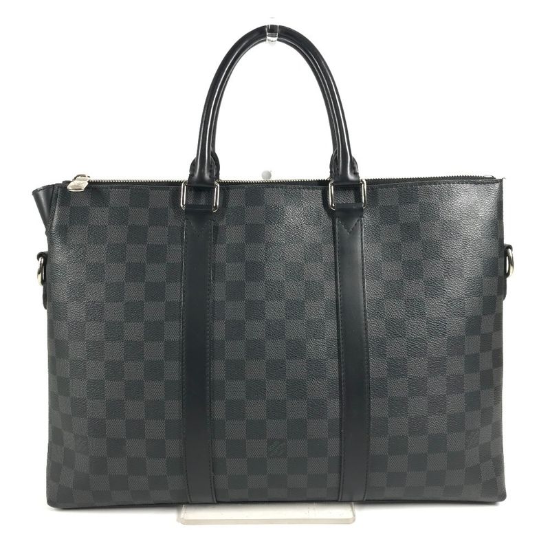 Louis Vuitton Business Anton Briefcase Damier Graphite Canvas Black