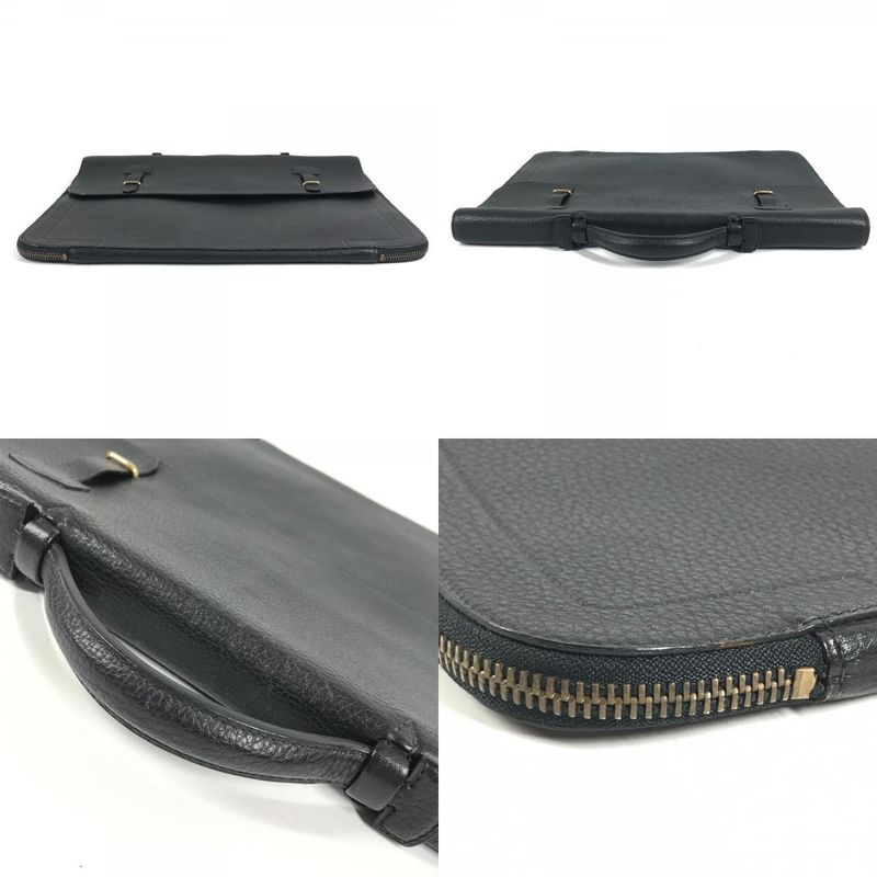 Hermes Business Bag Cerviette Leather Black