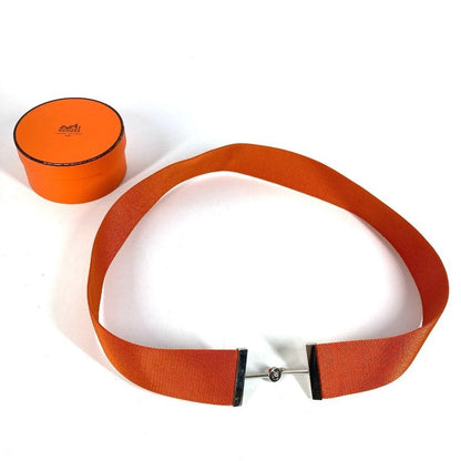 Hermes Belt Logo Canvas Orange
