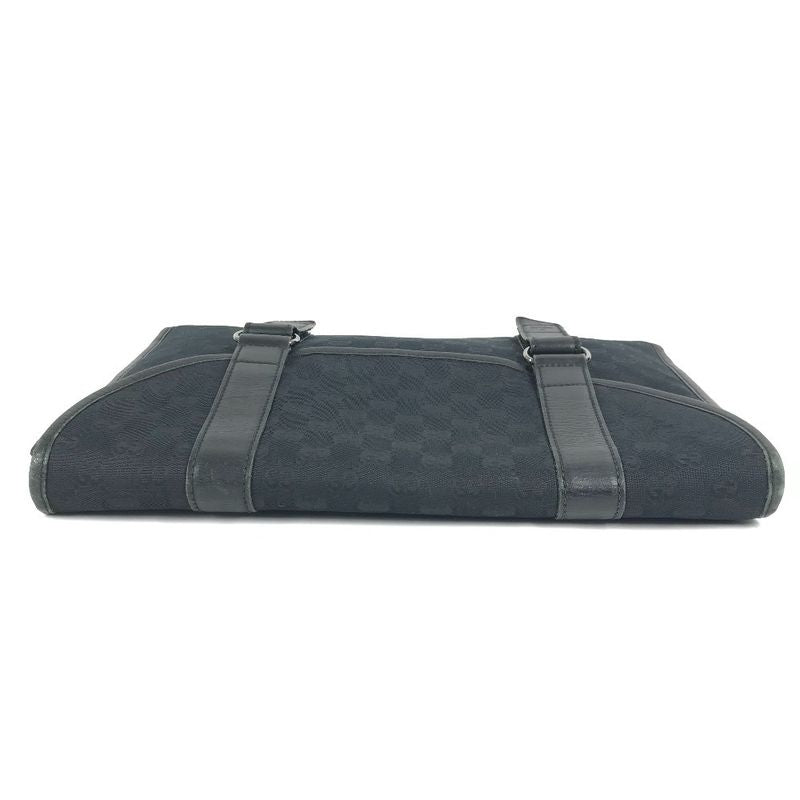 Gucci Clutch Logo GG Canvas Leather Black