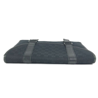 Gucci Clutch Logo GG Canvas Leather Black