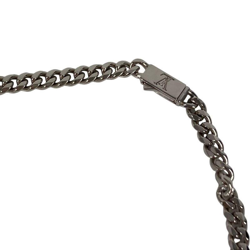 Louis Vuitton Necklace Monogram Low Metal Silver