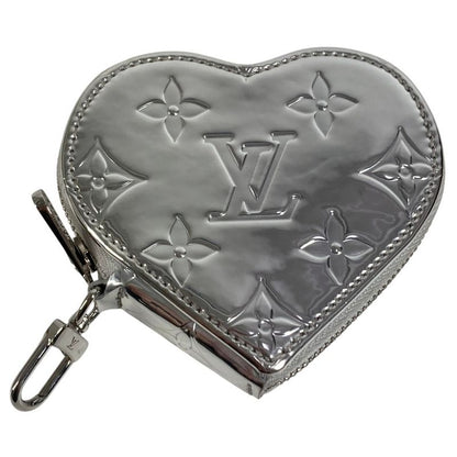 Louis Vuitton Coin Case Porte Monet Cours Leather Silver