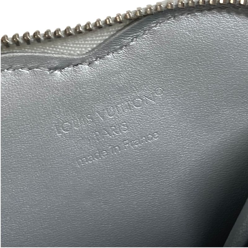 Louis Vuitton Coin Case Porte Monet Cours Leather Silver