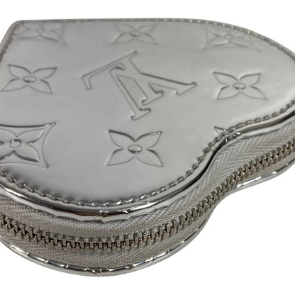 Louis Vuitton Coin Case Porte Monet Cours Leather Silver