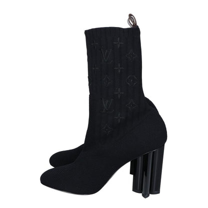 Louis Vuitton Monogram Socks Heel Boots 38