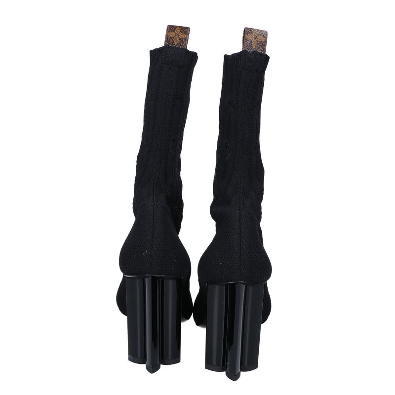 Louis Vuitton Monogram Socks Heel Boots 38