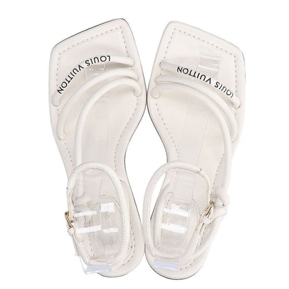 Louis Vuitton Nova Line Icon Logo Leather Sandals 35.5