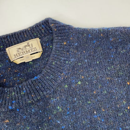 Hermes Navy Cashmere Blend Knit Sweater XS