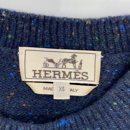 Hermes Navy Cashmere Blend Knit Sweater XS