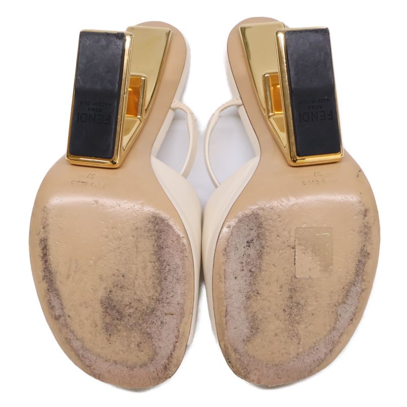 Fendi First Leather Mule Sandals 37