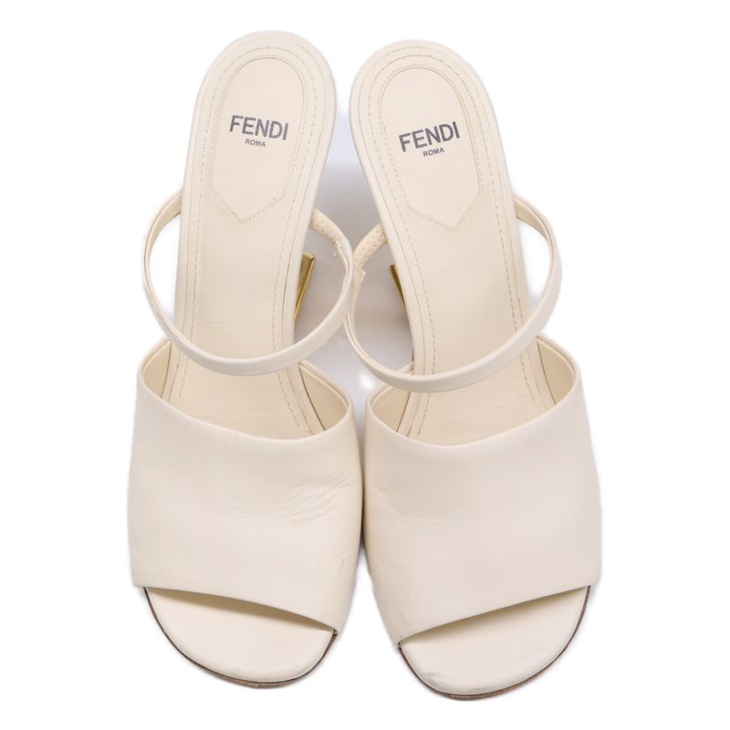 Fendi First Leather Mule Sandals 37