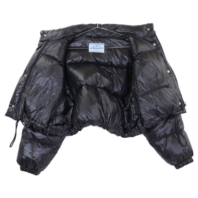 Prada Re-Nylon Cropped 2-Way Down Jacket 36