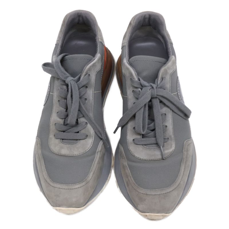 Hermes Drive Series Motif Suede Mesh Sneakers 41