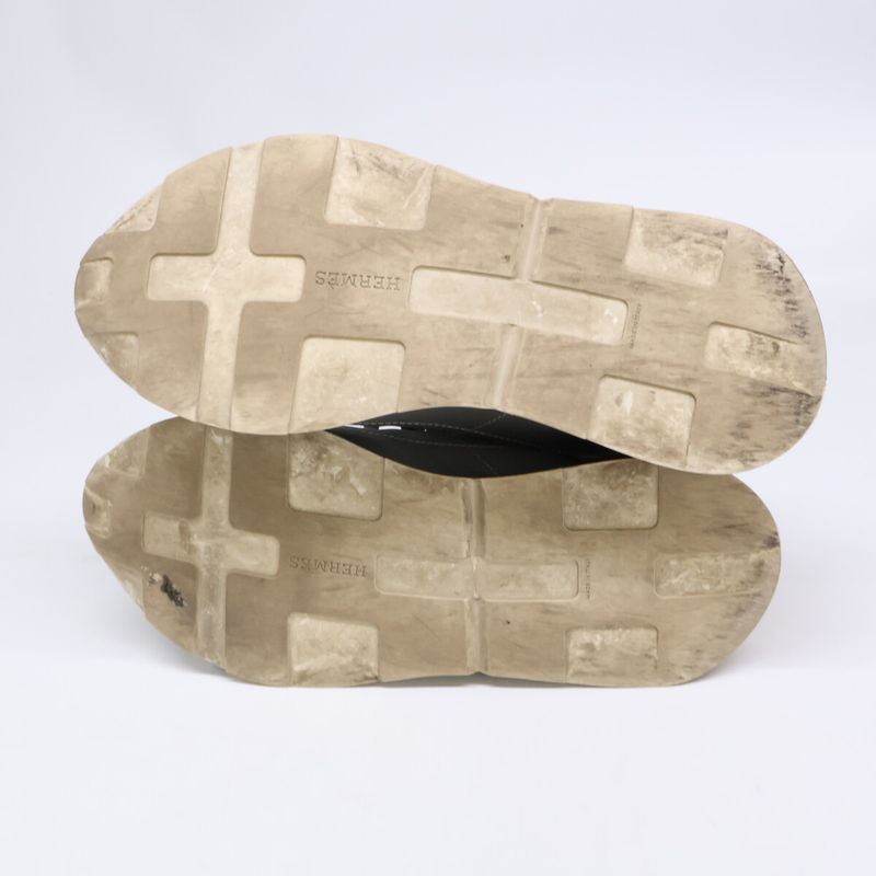 Hermes Drive Series Motif Suede Mesh Sneakers 41